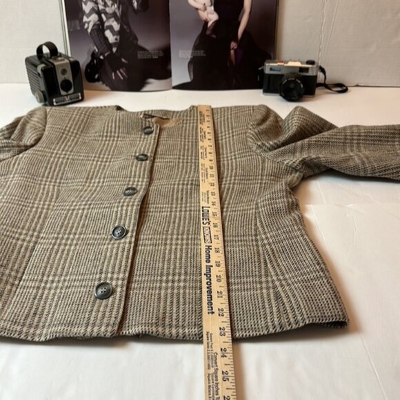 Vintage houndstooth 100% pure wool blazer - Picture 9 of 15